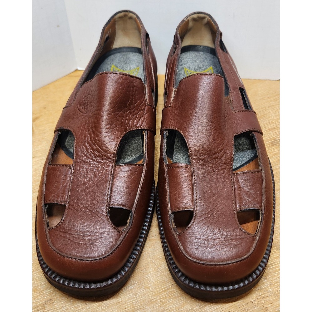 EUC Toschi Mens Brown Leather Fisherman Sandals Made in Italy Size 10